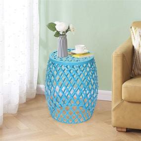 img 3 attached to 🌙 Stylish Joveco Round Nightstands: Indoor Side End Coffee Table in Light Blue