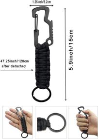 img 2 attached to 🔑 Multi-Functional Paracord Survival Keychain Lanyard with Carabiner, Bottle Opener, Screw Wrench - Ideal for Outdoor Camping and Hiking