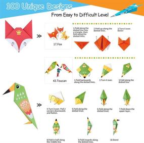 img 2 attached to 🎨 300 Vibrant Origami Papers Kit for Kids Crafts: Includes 100 Origami Objects, Instruction Book, Gift Box – Ideal for Beginners, Children, and Adults to Discover the Joy of Handmade Origami Creation