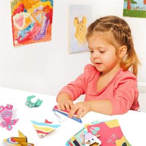 img 1 attached to 🎨 300 Vibrant Origami Papers Kit for Kids Crafts: Includes 100 Origami Objects, Instruction Book, Gift Box – Ideal for Beginners, Children, and Adults to Discover the Joy of Handmade Origami Creation