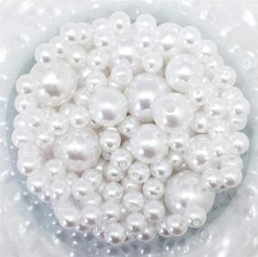 img 3 attached to Lolasaturdays Pearls: Assorted White Loose Beads Vase Filler - 1 Pound Pack