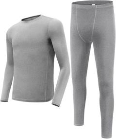 img 4 attached to ANNGOTI Athletic Compression Thermal Underwear Boys' Clothing for Underwear