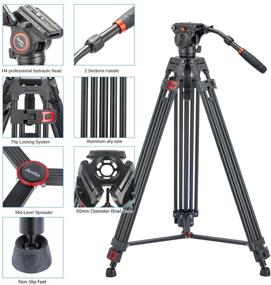 img 3 attached to 📷 Avella VH501 72-inch Video Tripod: Professional Heavy Duty Aluminum Tripod with Fluid Drag Pan Tilt Head – Ideal for Canon Nikon Sony Olympus Panasonic DSLR Camcorders