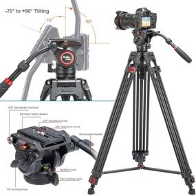 img 1 attached to 📷 Avella VH501 72-inch Video Tripod: Professional Heavy Duty Aluminum Tripod with Fluid Drag Pan Tilt Head – Ideal for Canon Nikon Sony Olympus Panasonic DSLR Camcorders