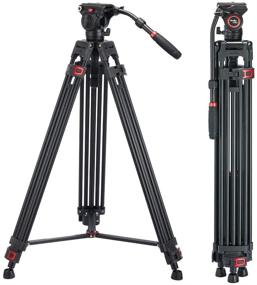 img 4 attached to 📷 Avella VH501 72-inch Video Tripod: Professional Heavy Duty Aluminum Tripod with Fluid Drag Pan Tilt Head – Ideal for Canon Nikon Sony Olympus Panasonic DSLR Camcorders