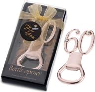 🎉 set of 8 black and gold 60th wedding anniversary bottle opener party favors - ideal for 60th birthday or celebration, includes individual gift box - no assembly needed, perfect party decor and keepsake souvenir logo
