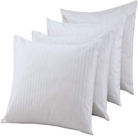 img 1 attached to Cotton Sateen Blend Pillow Protectors 20x30 Queen Size - 4Pack | Lab Tested 450 🛏️ Thread Count | Tight Weave | ❤️Life Time Replacement | Premium Quality | Non Noisy Zip