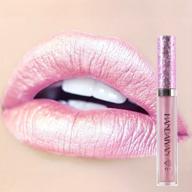 💄 dongxiub metallic diamond liquid glitter shimmer lipstick - long-lasting nonstick cup makeup lip gloss (a) logo