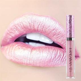 img 2 attached to 💄 DONGXIUB Metallic Diamond Liquid Glitter Shimmer Lipstick - Long-lasting Nonstick Cup Makeup Lip Gloss (A)