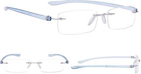 img 3 attached to 👓 Stylish and Practical: 7-Pack Rimless Reading Glasses with Small Lenses for Trendy Men and Women