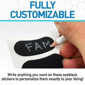 img 1 attached to 🖊️ Franklin Sports Eye Black Stickers for Kids - Personalized Lettering Baseball and Football Eye Black Stickers - White Pencil Included - 24 Pairs