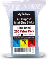 🔥 large bulk pack of 200 mini hot glue gun sticks - 4" length and 0.27 diameter - compatible with majority of glue guns logo