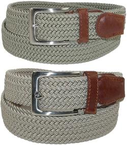 img 2 attached to 👨 Elastic Braided Stretch Silver Men's Belt Accessories by CTM