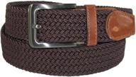 👨 elastic braided stretch silver men's belt accessories by ctm logo