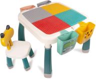👶 gobidex larger kids activity table and chair set for older kids age 3+, 25x25x19.5in, spacious and sturdy play table set compatible with classic blocks. water and sand table, all-in-one for optimal kids growth logo