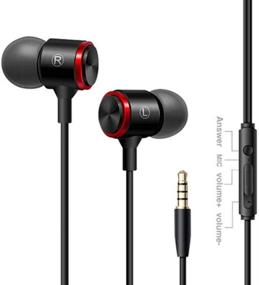 img 1 attached to 🎧 3.5mm Jack Earbuds - High Definition Noise Isolating Headphones with Deep Bass and Crystal Clear Sound, Compatible with Smartphones, Tablets, MP3 Players