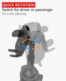 img 1 attached to 📱 Универсальное крепление для смартфона в автомобиле с креплением для кружки - быстрая регулируемая длинная выдвижная рука, быстрая поворотная высота и 360° вращение, низкопрофильный дизайн - крепление APPS2Car для мобильных устройств, совместимо со всеми моделями смартфонов iPhone.