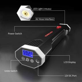 img 3 attached to 🔋 Эффективный беспроводной насос для накачивания шин AUTOGEN: портативный мини-насос с цифровым ЖК-дисплеем, светодиодным освещением, 12-вольтовой литий-ионной батареей - идеально подходит для автомобильных, велосипедных шин и многого другого!