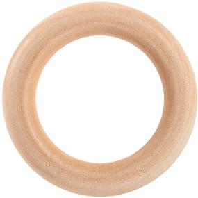 img 1 attached to 🔗 20 Pack Unfinished Natural Wooden Rings for Crafts and Macrame | 2.2 Inch Size