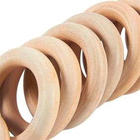 img 2 attached to 🔗 20 Pack Unfinished Natural Wooden Rings for Crafts and Macrame | 2.2 Inch Size