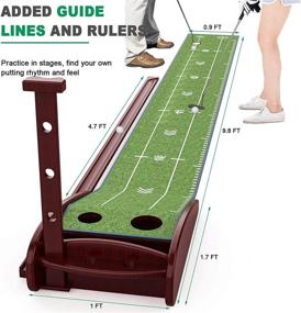 img 2 attached to 🏌️ Premium Crystal Velvet Indoor Golf Putting Mat with Auto Ball Return – Perfect for Practicing at Home, Backyard, Office, and Outdoors