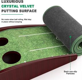 img 3 attached to 🏌️ Premium Crystal Velvet Indoor Golf Putting Mat with Auto Ball Return – Perfect for Practicing at Home, Backyard, Office, and Outdoors