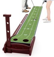 🏌️ premium crystal velvet indoor golf putting mat with auto ball return – perfect for practicing at home, backyard, office, and outdoors logo