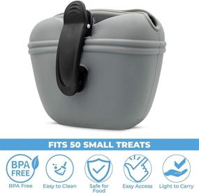 img 3 attached to 🐾 PAWPYGO Dog Treat Pouch with Waist Clip - Pet Training Food Dispenser, Silicone Treat Pouch, BPA Free - Fits 50 Small Treats, Magnetic Closure