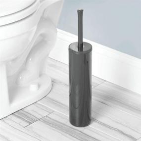 img 2 attached to 🚽 mDesign Charcoal Gray Toilet Bowl Brush and Holder Set - Space Saving, Sturdy, 2 Pack