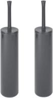 🚽 mdesign charcoal gray toilet bowl brush and holder set - space saving, sturdy, 2 pack logo