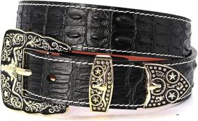 img 4 attached to West Star Embossed Everyday Crocodile Men's Accessories for Belts