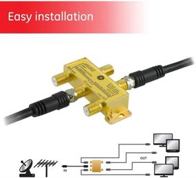 img 4 attached to 📺 Enhance Signal Distribution with GE Digital 4-Way Coaxial Cable Splitter for HD TV, Satellite, Internet & More - 2.5 GHz 5-2500 MHz, RG6 Compatible