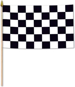 img 1 attached to 🏁 Shop Beistle 50992 Checkered Rayon Flags: 12-Pack, 11x18-Inch Size