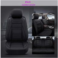 🚗 jojohon universal fit luxury leather car seat covers 5 seats full set sr247 (black) logo