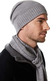 img 1 attached to 🧢 Premium 100% Merino Wool Skullies Watch Cap Beanie Hat for Men - From EURKEA