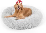 🐾 faux fur pet bed: round plush donut cuddler for dogs and cats - large & small sizes logo