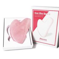 🌹 rose quartz gua sha facial tools, millasmile: natural jade stone for face, neck, body, skin care - promotes blood circulation, relaxes muscle tension - pink logo