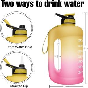 img 2 attached to 🥤 PASER 1 Gallon Water Bottle: Leakproof, Time Marker, Straw, BPA-Free, Ideal for Camping, Sports, Workouts, Outdoor Activities