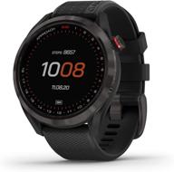 🏌️ garmin approach s42: lightweight gps golf smartwatch with 1.2" touchscreen, 42k+ preloaded courses, gunmetal ceramic bezel, and black silicone band logo