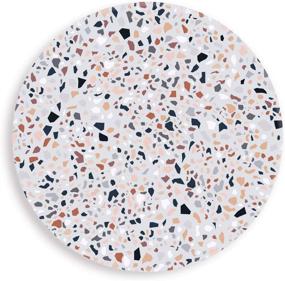 img 4 attached to Stylish Terrazzo White Pattern Absorbent Coasters: Practical and Chic Option for Drink Protection