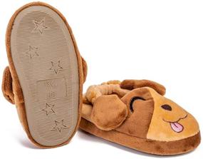 img 1 attached to Cute Cartoon Animals Plush Toddler Slippers for Boys - Stylish Shoes and Comfy Slippers