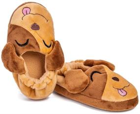 img 2 attached to Cute Cartoon Animals Plush Toddler Slippers for Boys - Stylish Shoes and Comfy Slippers