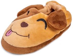 img 3 attached to Cute Cartoon Animals Plush Toddler Slippers for Boys - Stylish Shoes and Comfy Slippers