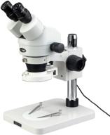 🔬 amscope sm-1bsx-64s professional binocular stereo zoom microscope with led ring light, 3.5x-45x magnification and 0.7x-4.5x zoom objective - pillar stand, 110v-240v, wh10x eyepieces, and bonus 0.5x barlow lens logo