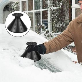 img 3 attached to 🧊 Ansbell Cone Shaped Funnel Snow Scraper, Magical Ice Scraper for Car Windshield, Oil Funnel Kit for Car Windscreen & Automotive Oil Change - 2 Pcs, Black