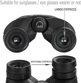 img 2 attached to 👀 Occer 12x25 Compact Binoculars: High Power, Waterproof, Clear Low Light Vision – Perfect for Bird Watching, Hunting, Travel, Sightseeing