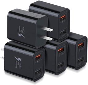 img 4 attached to 🔌 Costyle Quick Charge 3.0 USB Wall Charger, 5 Pack 30W Dual USB Power Adapter (Fast Charge 3.0 & 5V 2.4A), Adaptive Fast Charging Block - Compatible with iPhone 11 XS XR, Samsung Galaxy S10 S9, Note 10 (Black)