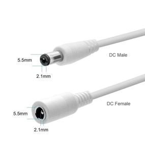 img 3 attached to 🔌 2-Pack Liwinting 2m/6.56ft DC Extension Cable, 12V DC Power Adapter Plug Extension Cord 5.5mm x 2.1mm Male to Female Extension Wire for 12V DC Power Adapter, CCTV Security Camera, and More - White