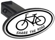 графика и еще велосипед - евроовальная вставка для прицепного шара "поделитесь дорогой" диаметром 1 1/4 дюйма (1,25 ") - повысьте безопасность и стиль на дороге! логотип