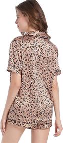 img 3 attached to 👚 Serenedelicacy Women's Satin Pajama Set: Comfy 2-Piece Loungewear with Short Sleeves & Button Down – Perfect for Sleep or Lounge Time